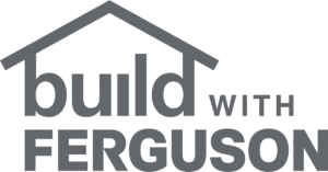 Build With Fergusons logo with a blue house icon and bold lettering