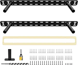 2pcs Floating Shelf Hardware Heavy Duty Hidden Shelf Brackets Support,Wall Mounting Invisible Floating Shelves Bracket with Jig